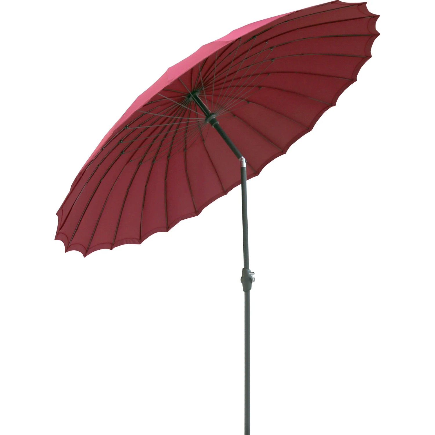 Burgunder Marktschirm Limon Ø 270 cm mit Kurbel und Aluminiummast.