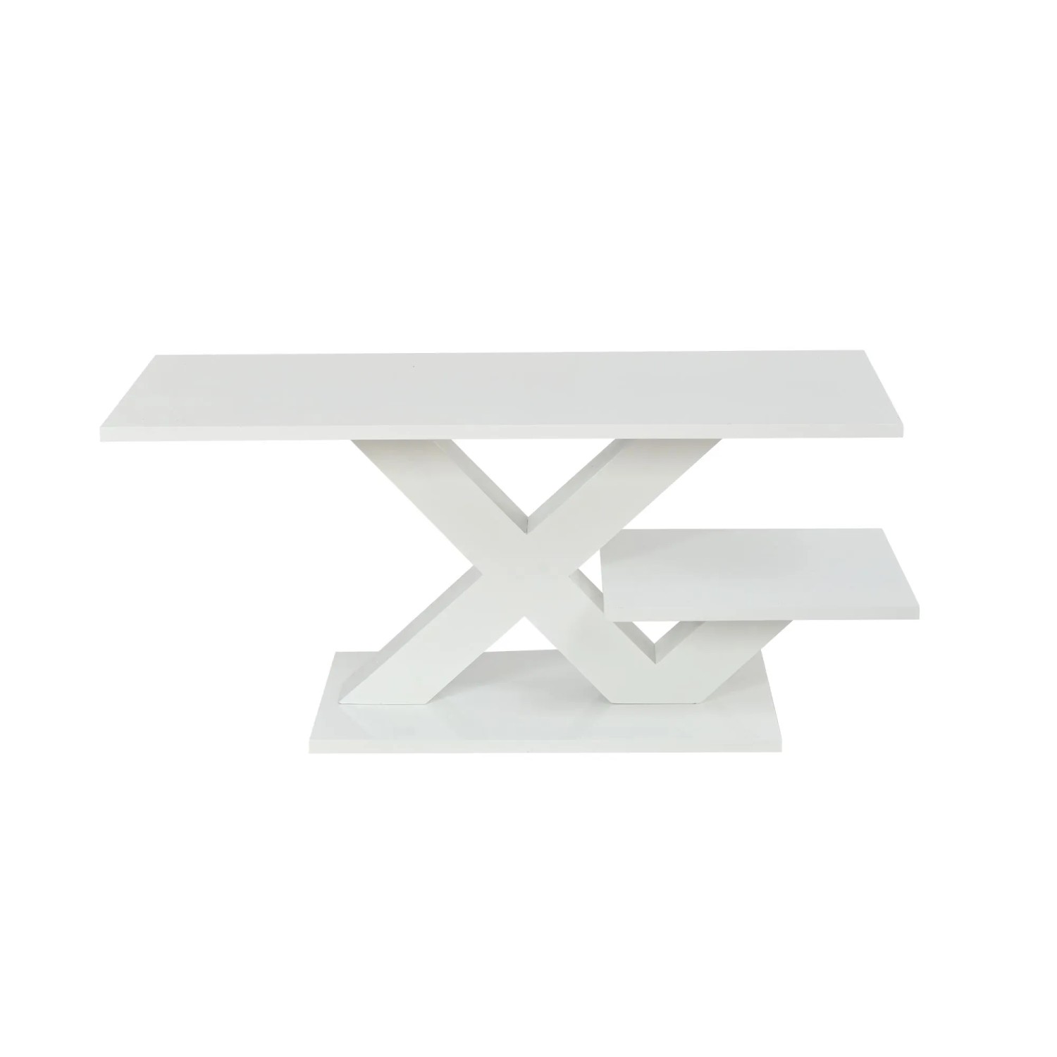 Merax Couchtisch 100x48x45cm Hochglanz MDF Weiß
