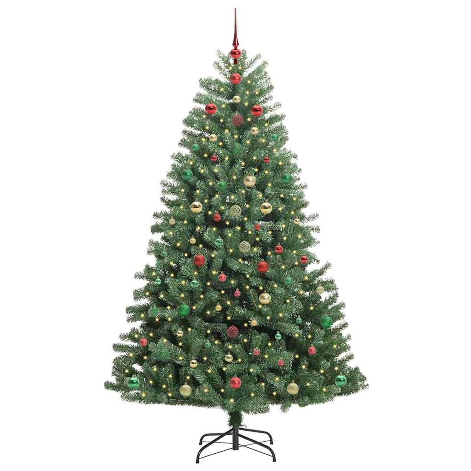 vidaXL Künstlicher Klappbarer Weihnachtsbaum mit 300 LEDs Grün 240 cm 3395513