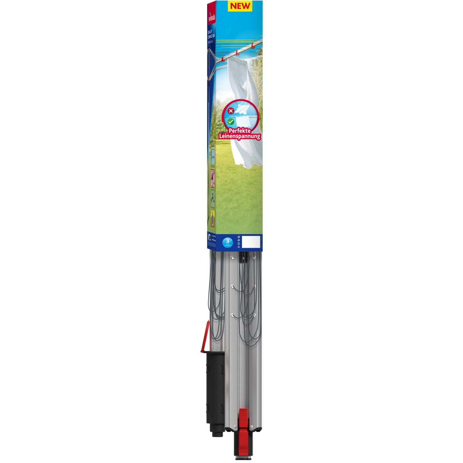 Vileda Wäschespinne Sun-Lift Compact, 40m Leine, inkl. Zubehör. Kompakte Wäschespinne für Garten und Balkon.
