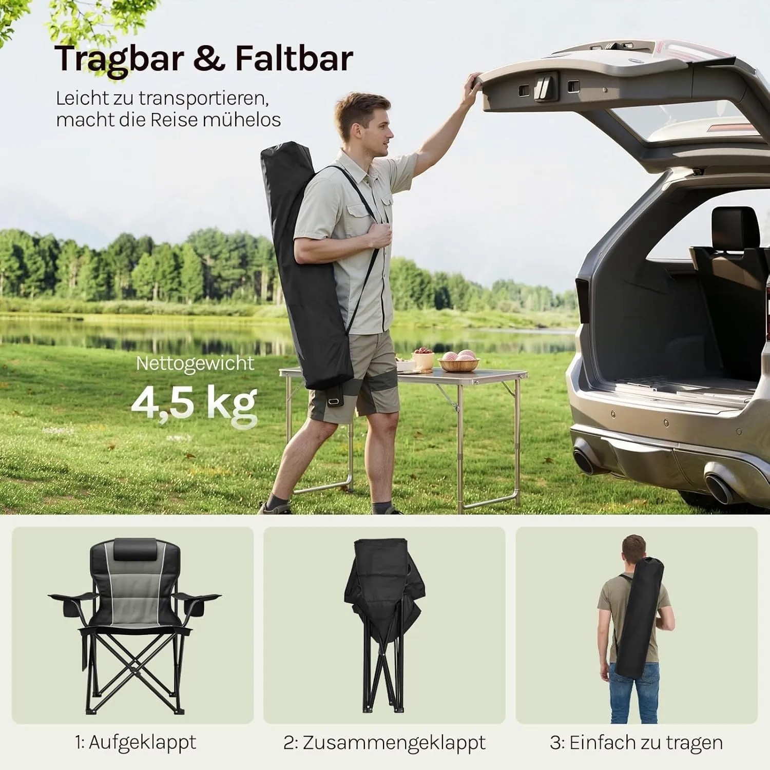 WOLTU Campingstuhl Klappstuhl Camping Stuhl für Angeln Strand_8