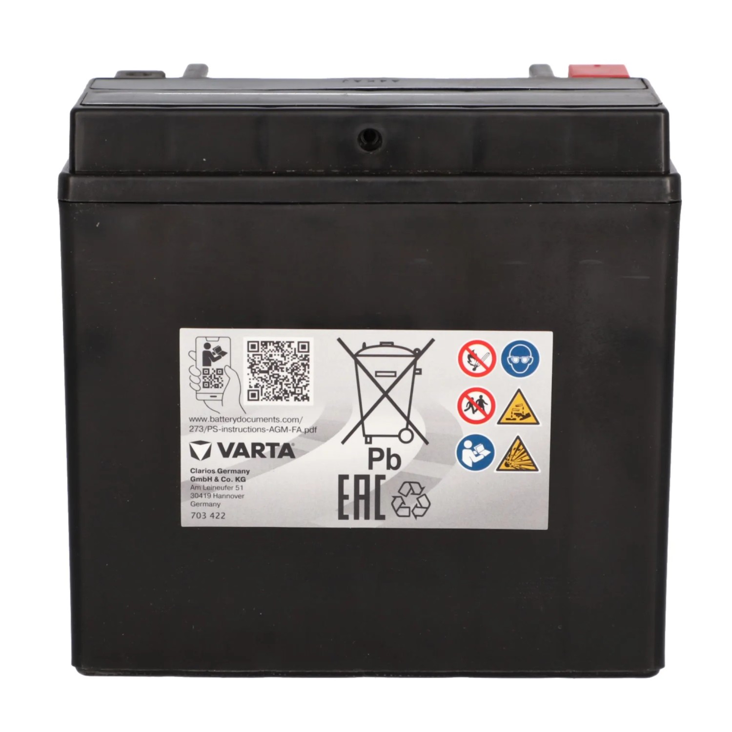 Varta MoBa Batterie 12Ah AGM für Powersports Fahrzeuge, zuverlässige Autoelektrik.