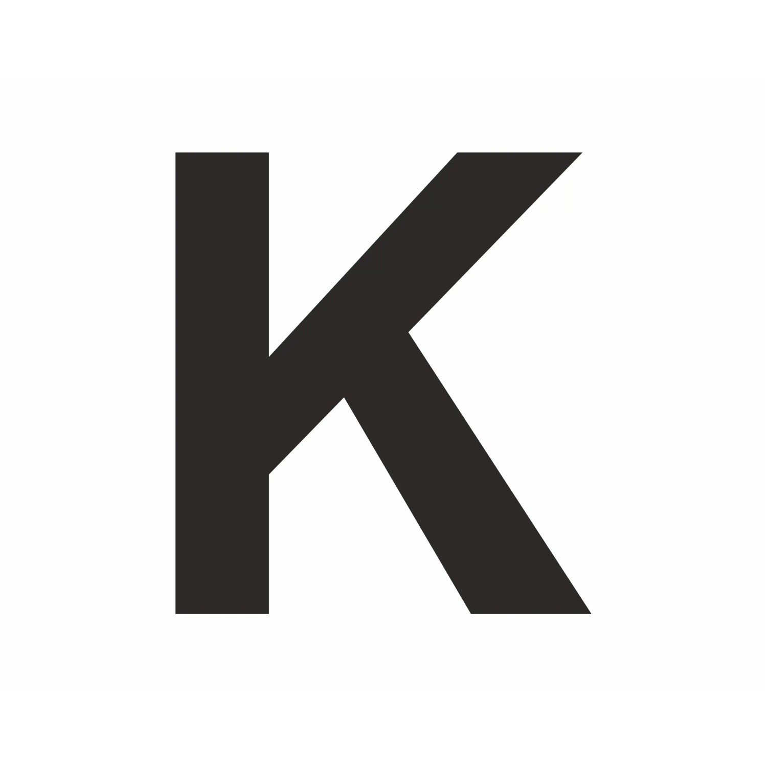 Aufkleber K'' Schwarz 6 cm Höhe PVC-Folie