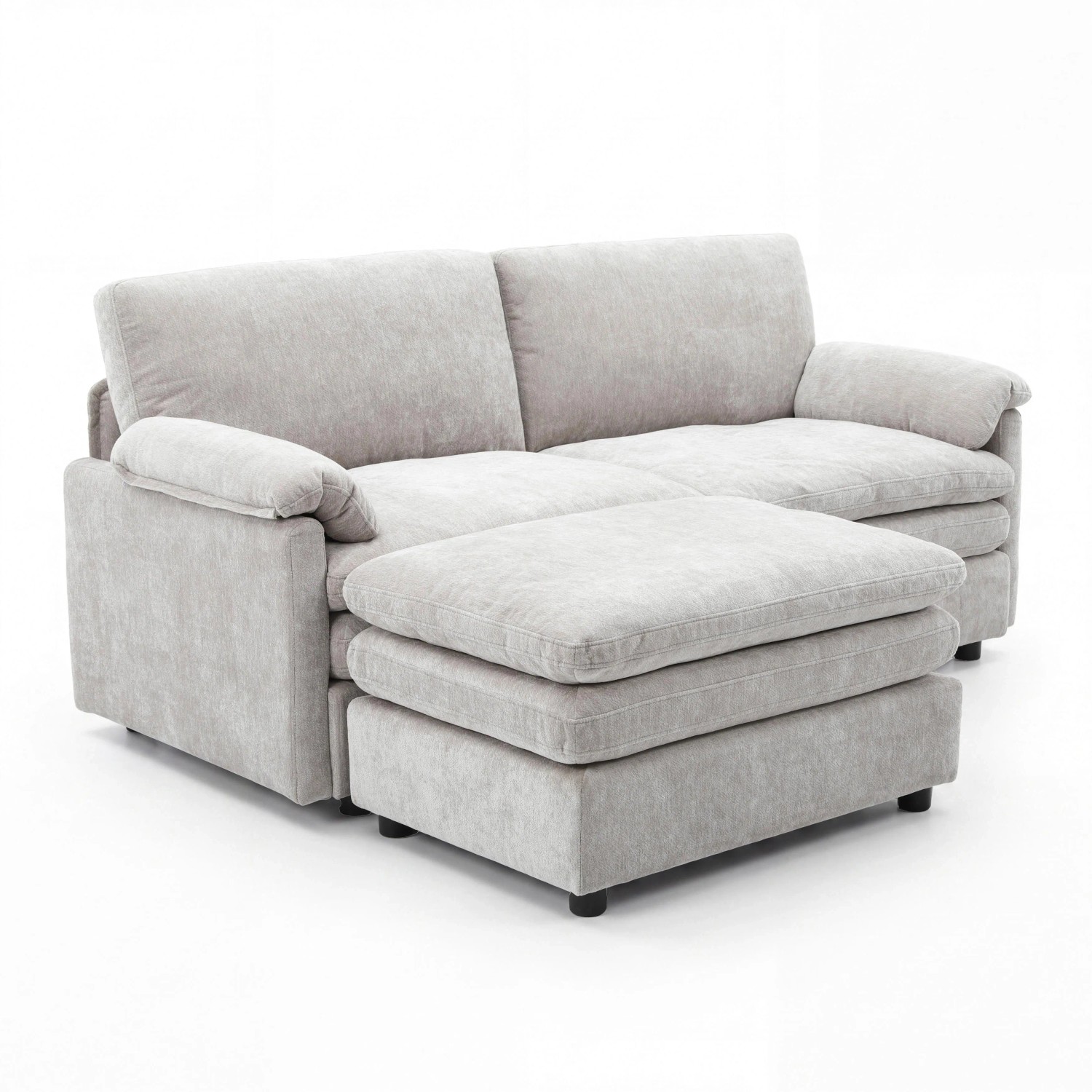 Bessagi Home Wohnlandschaft Alessia Chenille Grau
