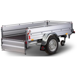 Stema Variolux 850 Anhänger mit Reling, Stützrad und Diebstahlsicherung.