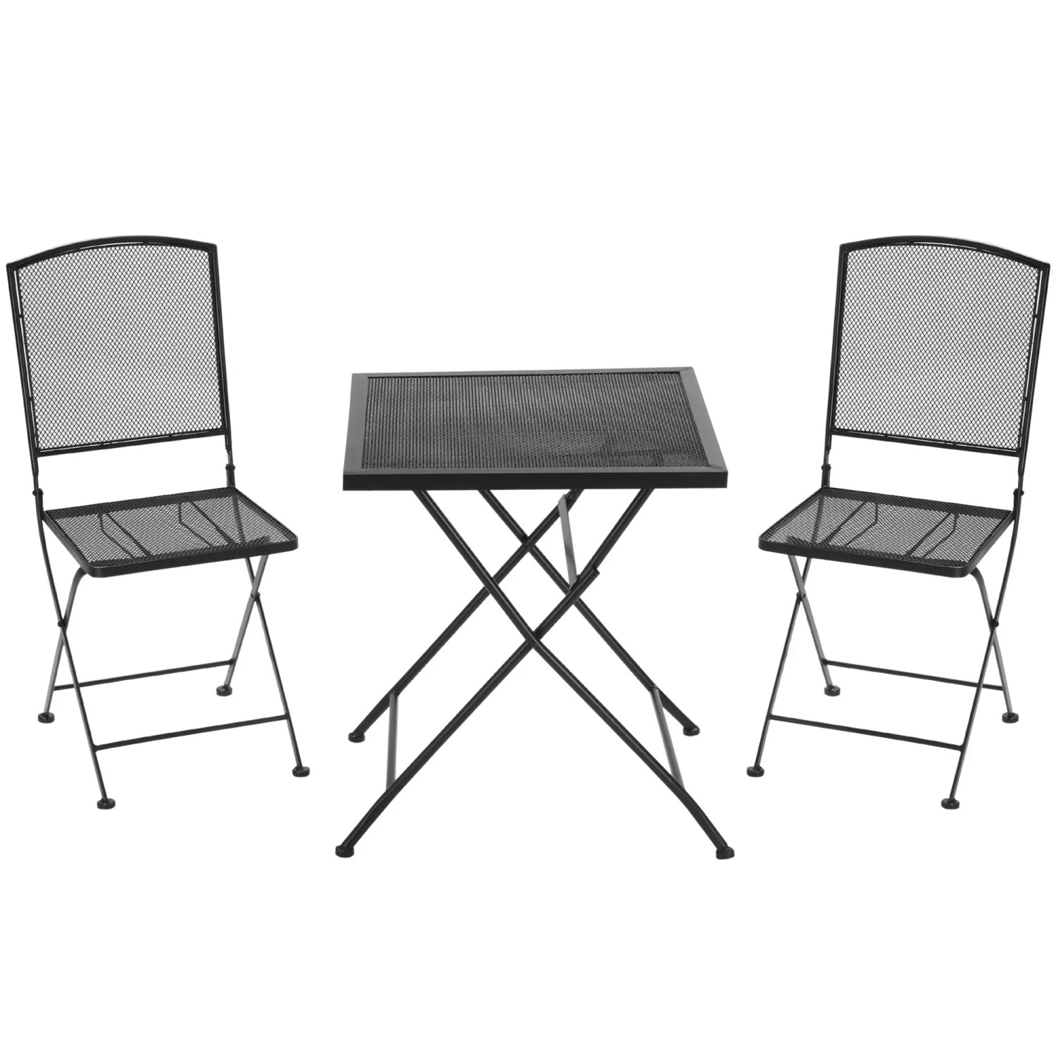 Outsunny Outdoor Bistro Set Metall Grau 60L x 60B x 70H cm günstig online kaufen