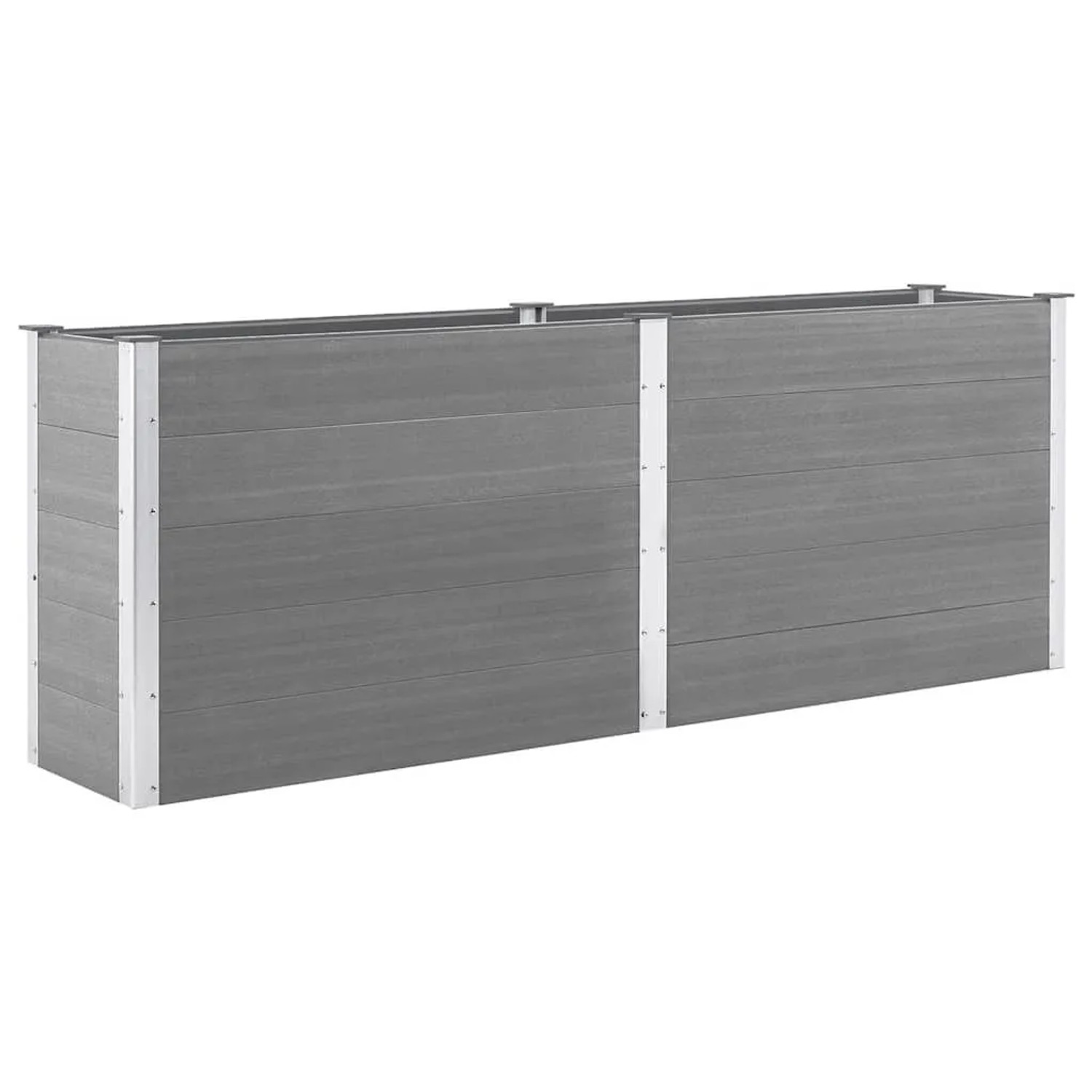 vidaXL Garten-Hochbeet 250 x 50 x 91 cm WPC Grau 49058