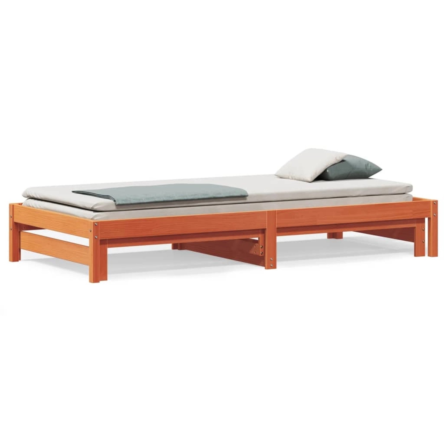 vidaXL Tagesbett Ausziehbar Wachsbraun 90x190 cm Massivholz Kiefer 844404 günstig online kaufen