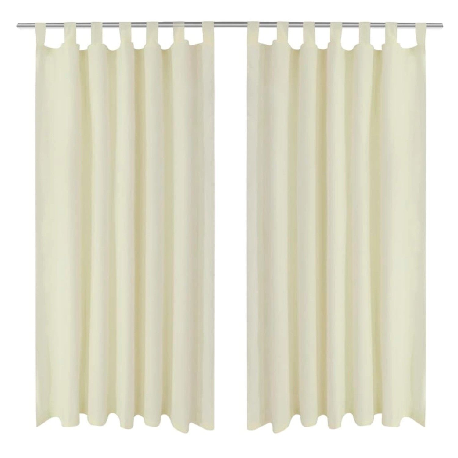vidaXL Vorhänge Gardinen aus Satin 2-Teilig 140 x 175 cm Creme 130356