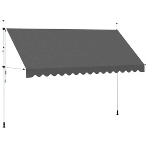 Anthrazitfarbene vidaXL Einzieh-Markise, 400 cm, handbetrieben. Robuster Sonnenschutz für Terrasse & Balkon.
