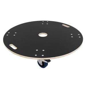 Runder ECD Germany Transportroller, 87cm, mit Siebdruckplatte und Rollen, bis 800kg belastbar.