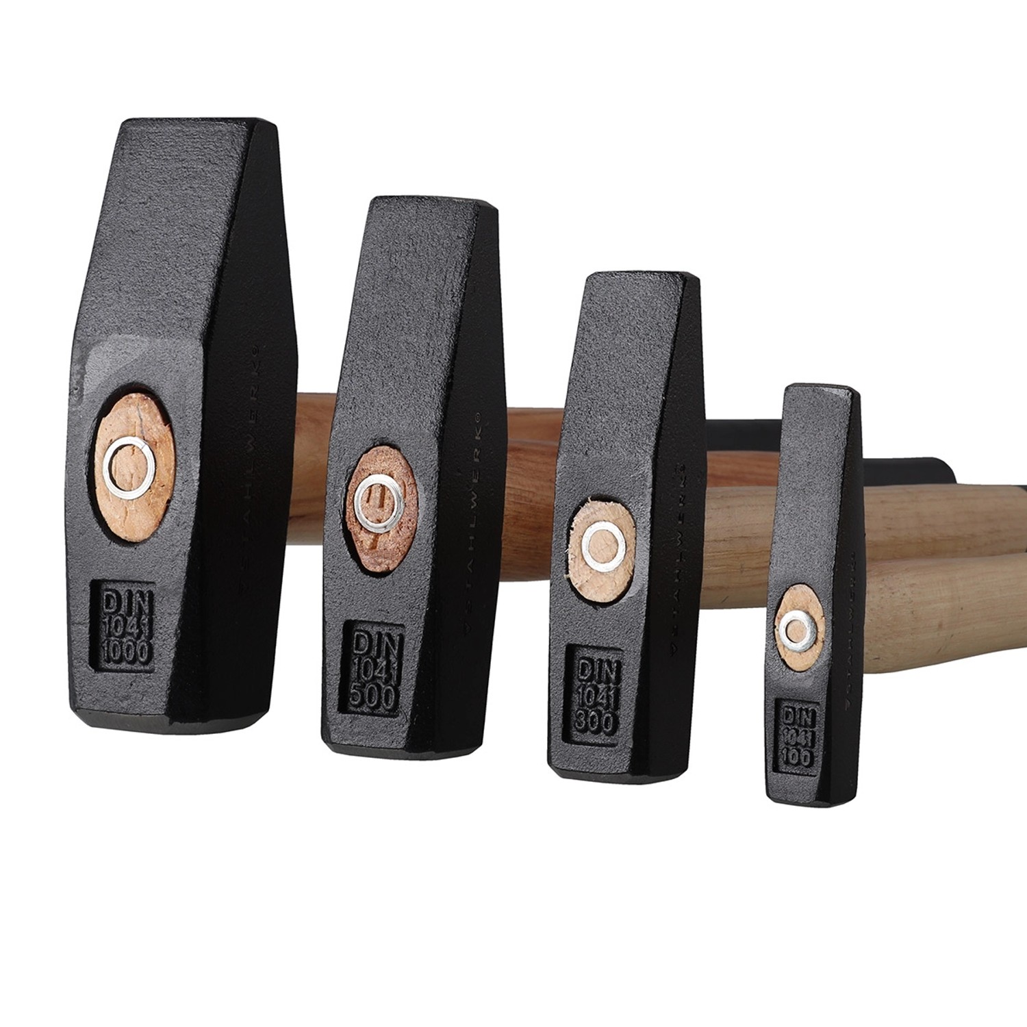 STAHLWERK Schlosserhammer im Set 100 g 300 g 500 g 1000 g, Stahl, Hickory-H günstig online kaufen