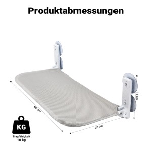 Hellgraue Wiltec Fudajo Katzen-Fensterliege 60x30cm mit Saugnäpfen, belastbar bis 10kg. Ideal als Schlafplatz.