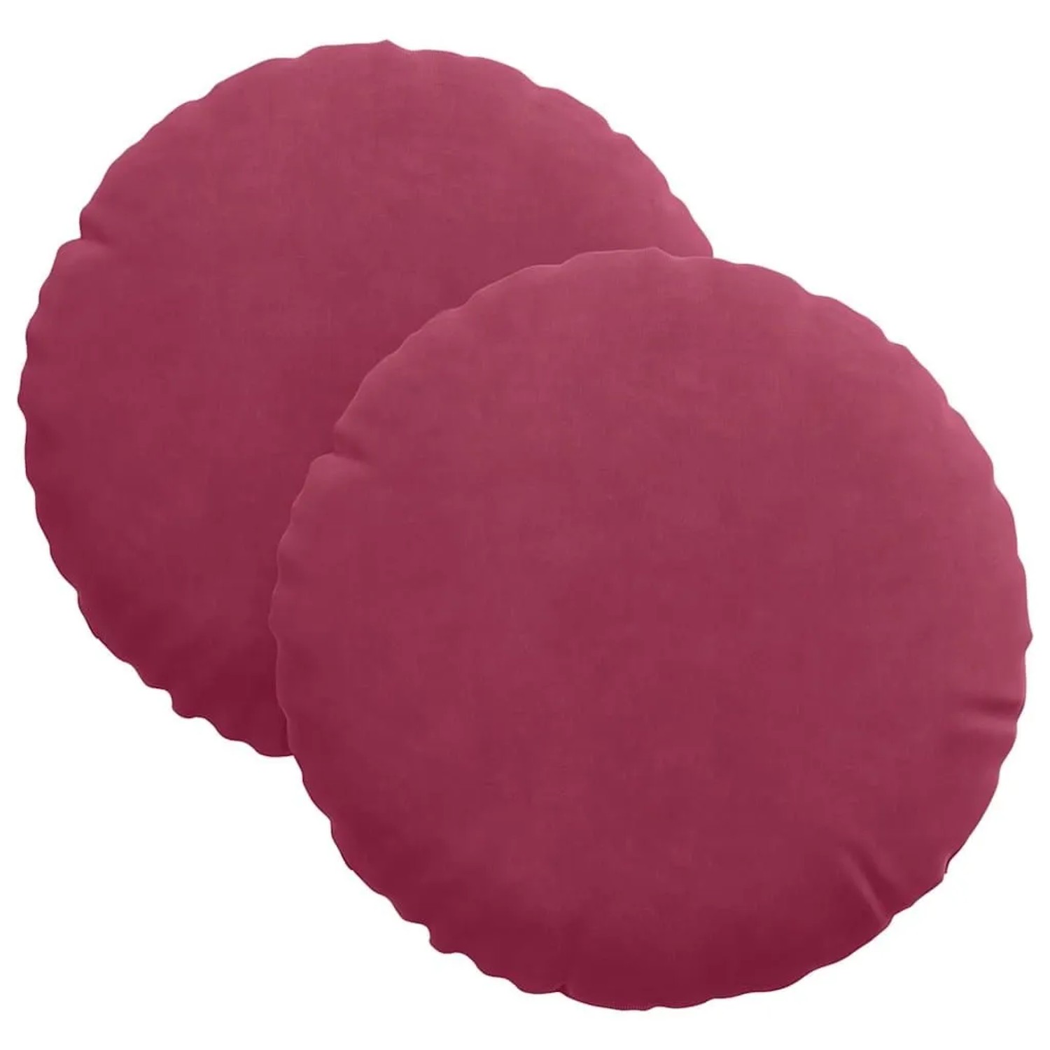 vidaXL Sitzkissen 2 Stück Weinrot Ø 30 x 13 cm Samt 42014105 günstig online kaufen