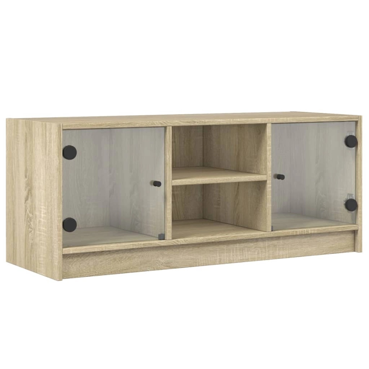 vidaXL TV-Schrank mit Glastüren Sonoma-Eiche 102x37x42 cm 836373