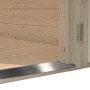Detailaufnahme: Eingangsbereich Palmako Ella Holz-Gartenhaus, unbehandeltes Holz, Pultdach.