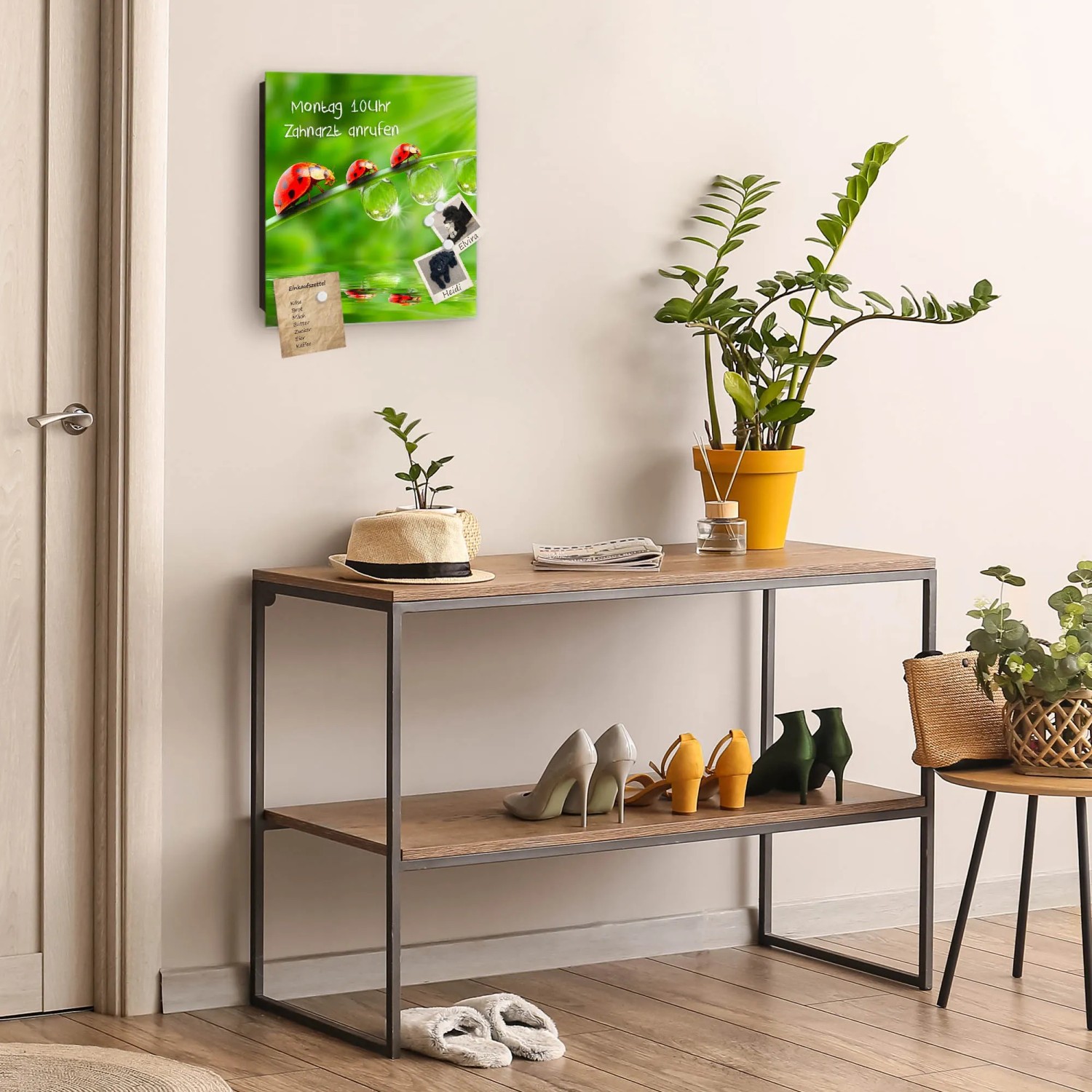 Banjado Schlüsselkasten Glas 30x30cm mit Magnettafel und Motiv Für Jeden Einen im Flur.