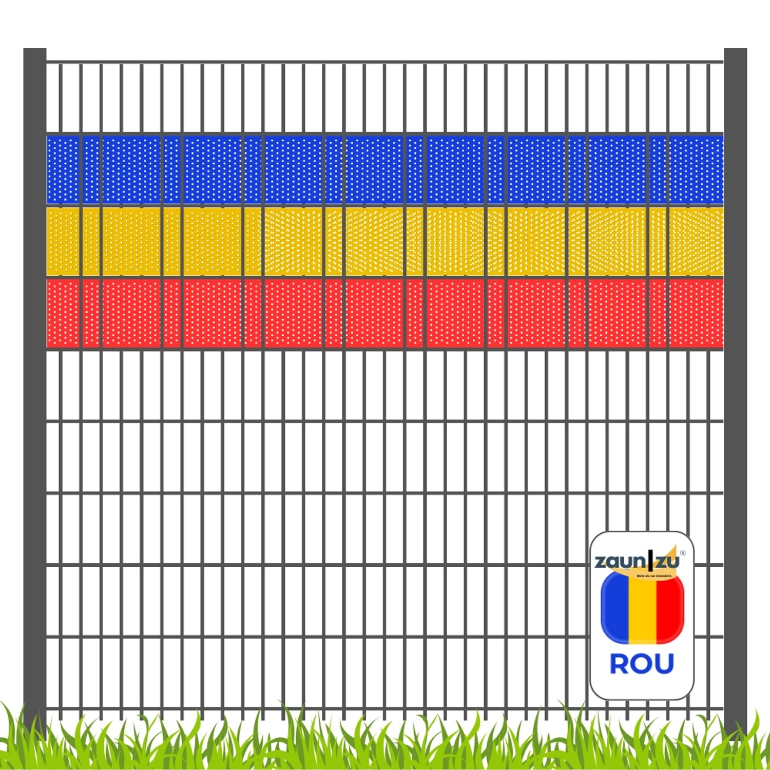zaunzu Sichtschutz Fanartikel für Rumänien Doppelstabmatten Volle Streifenb günstig online kaufen