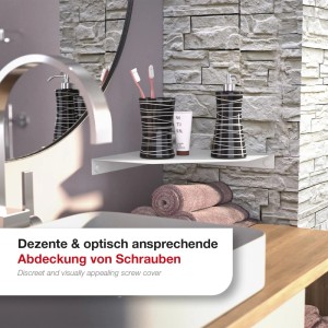 SOTECH 200 Stück Abdeckkappen Ø13,3 mm Weiß für Schrauben Bis Ø8,5 mm Kopfdurchmesser