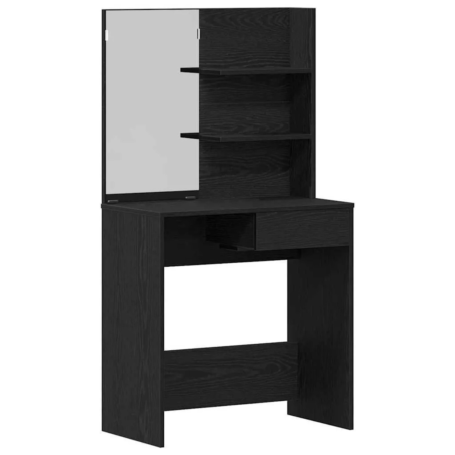 vidaXL Schminktisch mit Regal Schwarz Eichen-Optik 74,5 x 40 x 141 cm 862782