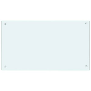 DELUKE Küchenrückwand Glas 90x50cm Weiß Wandverklediung Küche Wandschutz Spritzschutz Herdspritzschutz Glasplatte