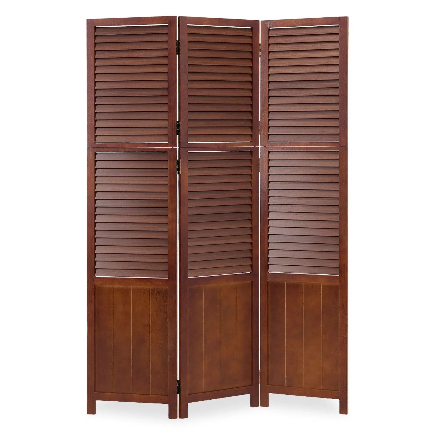 Homestyle4u 3-tlg. Paravent in Braun 120x170 cm 1358