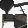 Detailansicht vidaXL Garten-Ess-Set, grau, Poly Rattan, Tischplatte, Stuhl mit Kissen.