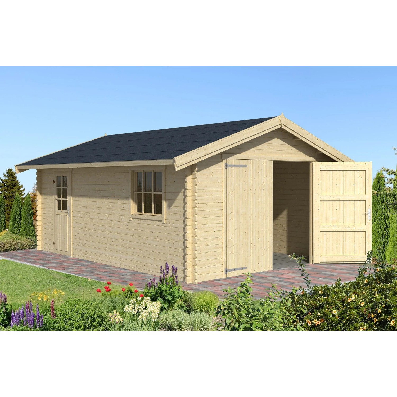 Lasita Garage Yarik 380 cm x 540 cm Natur/Unbehandelt günstig online kaufen