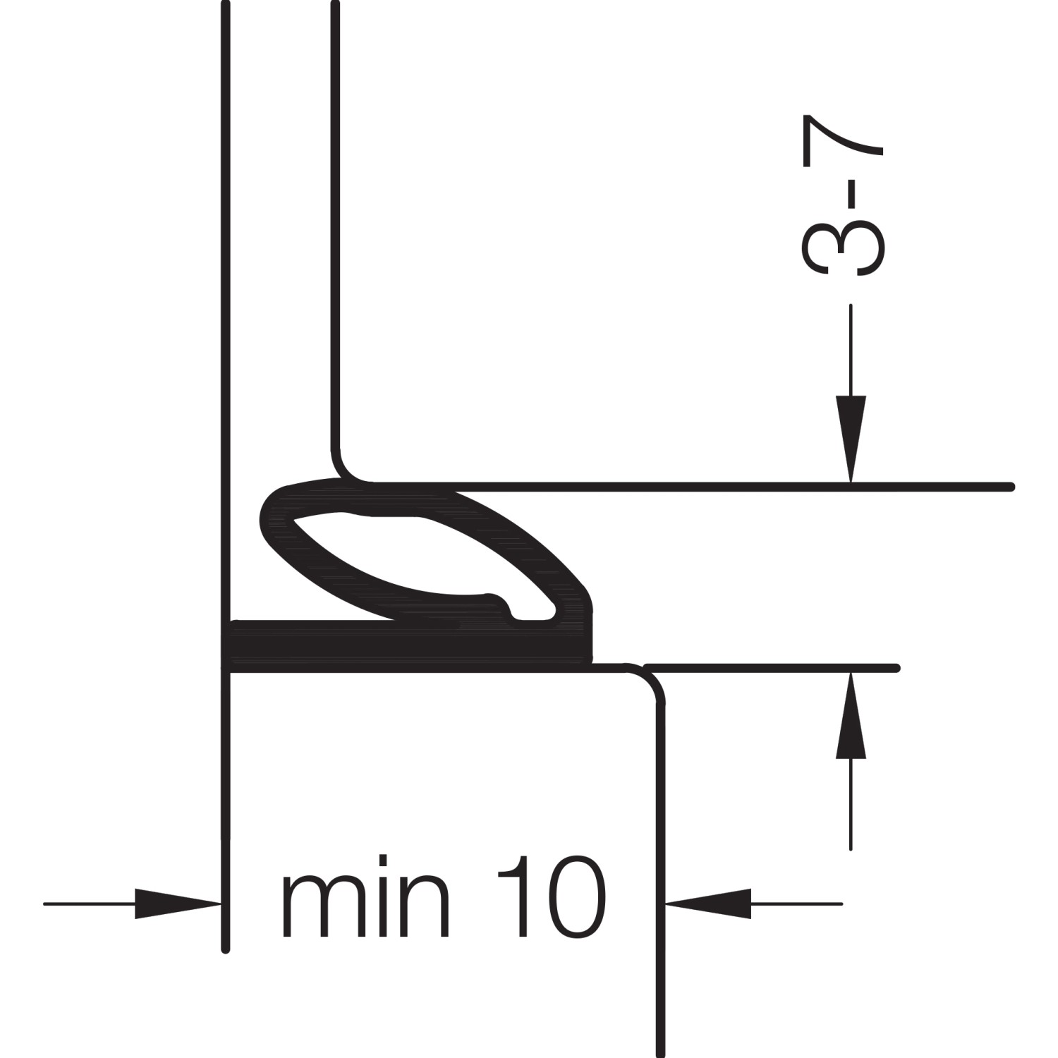 Detailaufnahme Primo Densa 37 Türdichtung, selbstklebend, weiß, 3-7mm, Meterware.