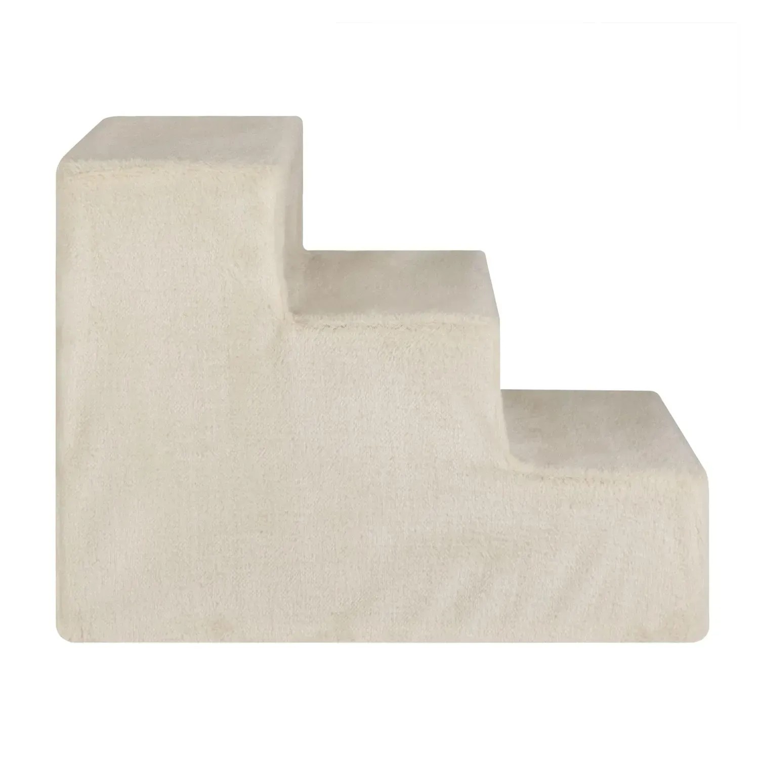Beige Juskys Haustiertreppe Timmy mit 3 Stufen, ideal als Hunderampe für Sofa und Bett.