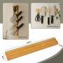 CHEFGASTRO Magnetleiste Magnetische Messerleiste Messerhalter Aus Bambus 6,2x40x2,1cm Mit 3 Silbernen Haken Bambus Extra Stark_5
