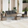 Graue 6-tlg. vidaXL Garten-Sofagarnitur aus Poly Rattan mit Kissen für Terrasse & Garten.