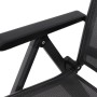 Detailaufnahme: Anthrazitfarbener Siena Garden Klappsessel Tesoro mit Ranotex-Gewebe.