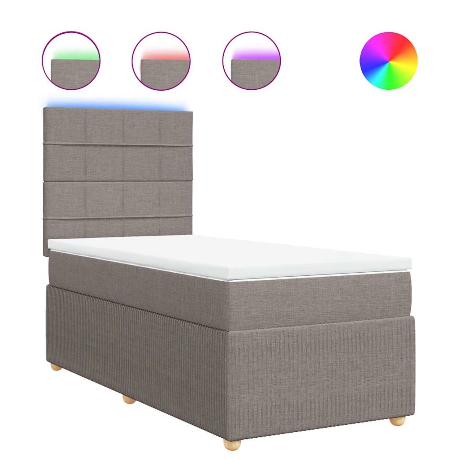 vidaXL Boxspringbett mit Matratze Taupe 90x190 cm Stoff 3294215 günstig online kaufen