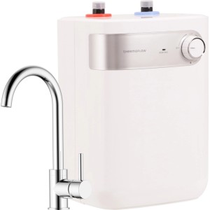 Thermoflow Untertischspeicher 5L mit Niederdruckarmatur Ovalis für Küche/Waschtisch.