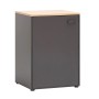 Schildmeyer Mehrzweckschrank Solea U 670 in Anthrazit mit heller Eichenplatte, 95,8x60x67,1 cm.