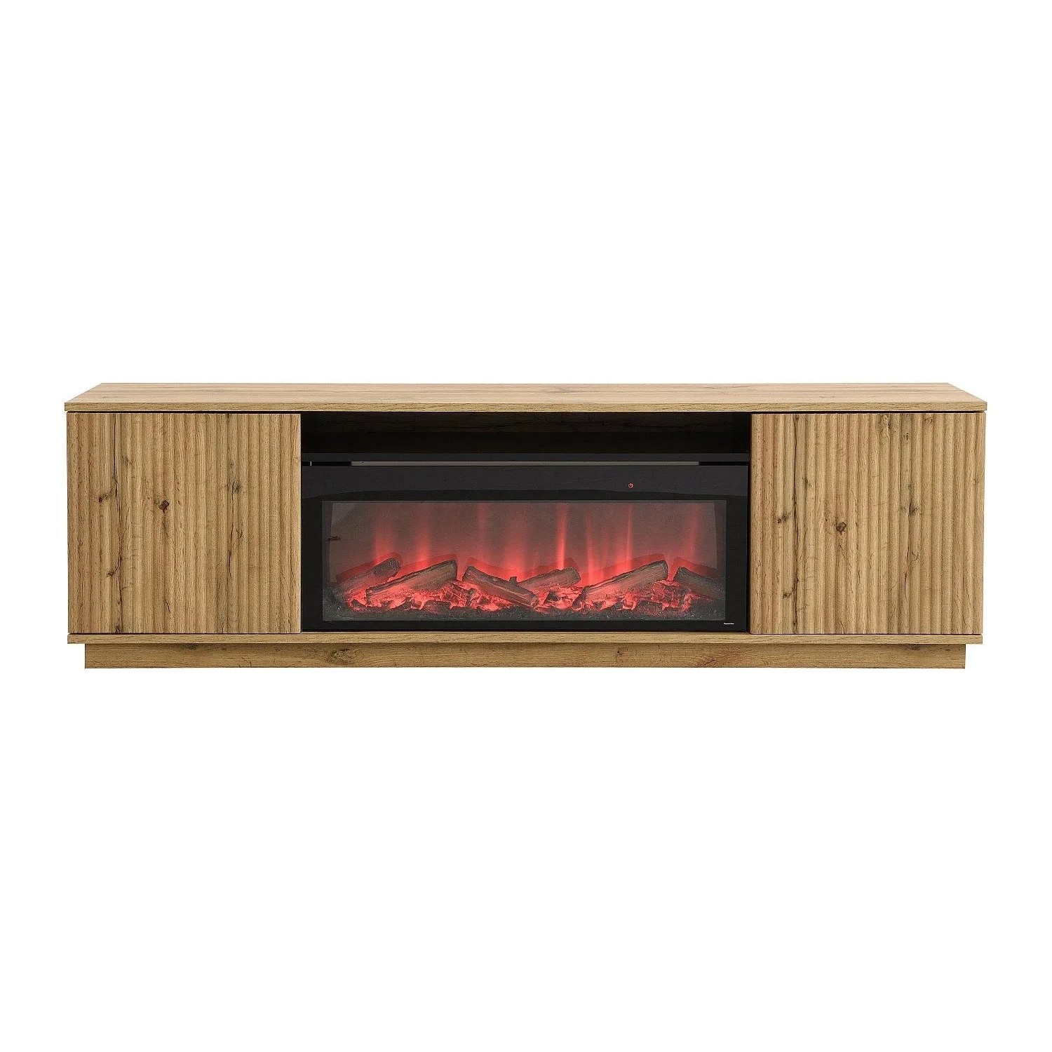Vente-unique Tv-Board Yevina Schwarz  Naturfarben Hell 163 cm