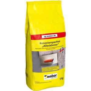 Weber Renovierspachtel Alleskönner 5 kg Sack, Filzputz/Feinputz für Wandflächen.