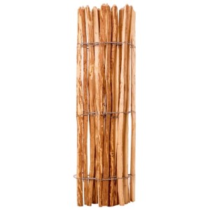 vidaXL Staketenzaun Haselnuss, 120x250 cm, Holzlatten mit Draht verbunden.
