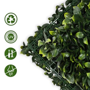 KARAT Pflanzenwand Gardenia, grüne Kunstpflanze zur Wanddekoration, 50x50 cm.