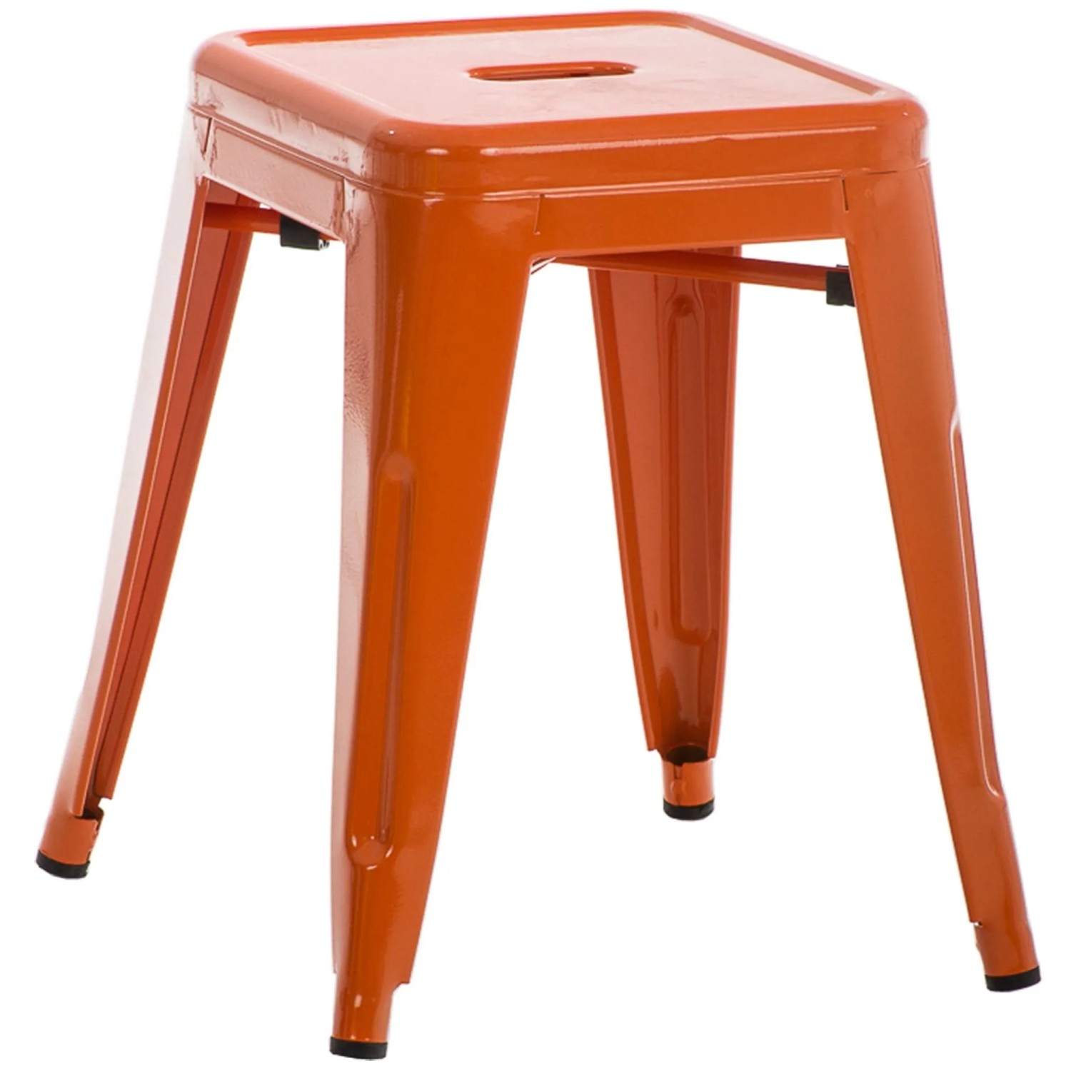 DELUKE Hocker FULDA 40x40x46cm Metall Orange Küchenhocker Esszimmerhocker Stapelhocker
