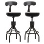 2er-Set Barhocker N22 Schwarz im Industrie-Design, höhenverstellbar und drehbar.