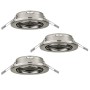 3er Set Eglo Agulo Einbaustrahler, nickel-matt, Durchmesser 8,6 cm. Deckenspots für GU10 Leuchtmittel.