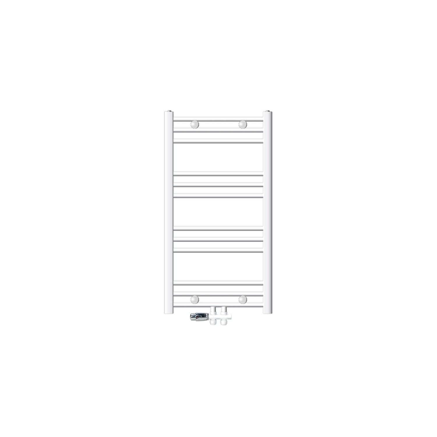 LuxeBath Badheizkörper 500x800 mm Weiß Gerade mit Thermostat Durchgang Bode günstig online kaufen