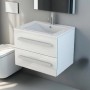 Jet-Line Badmöbel-Set Arosa II, 59cm, Weiß Hochglanz mit Waschbecken und Unterschrank.