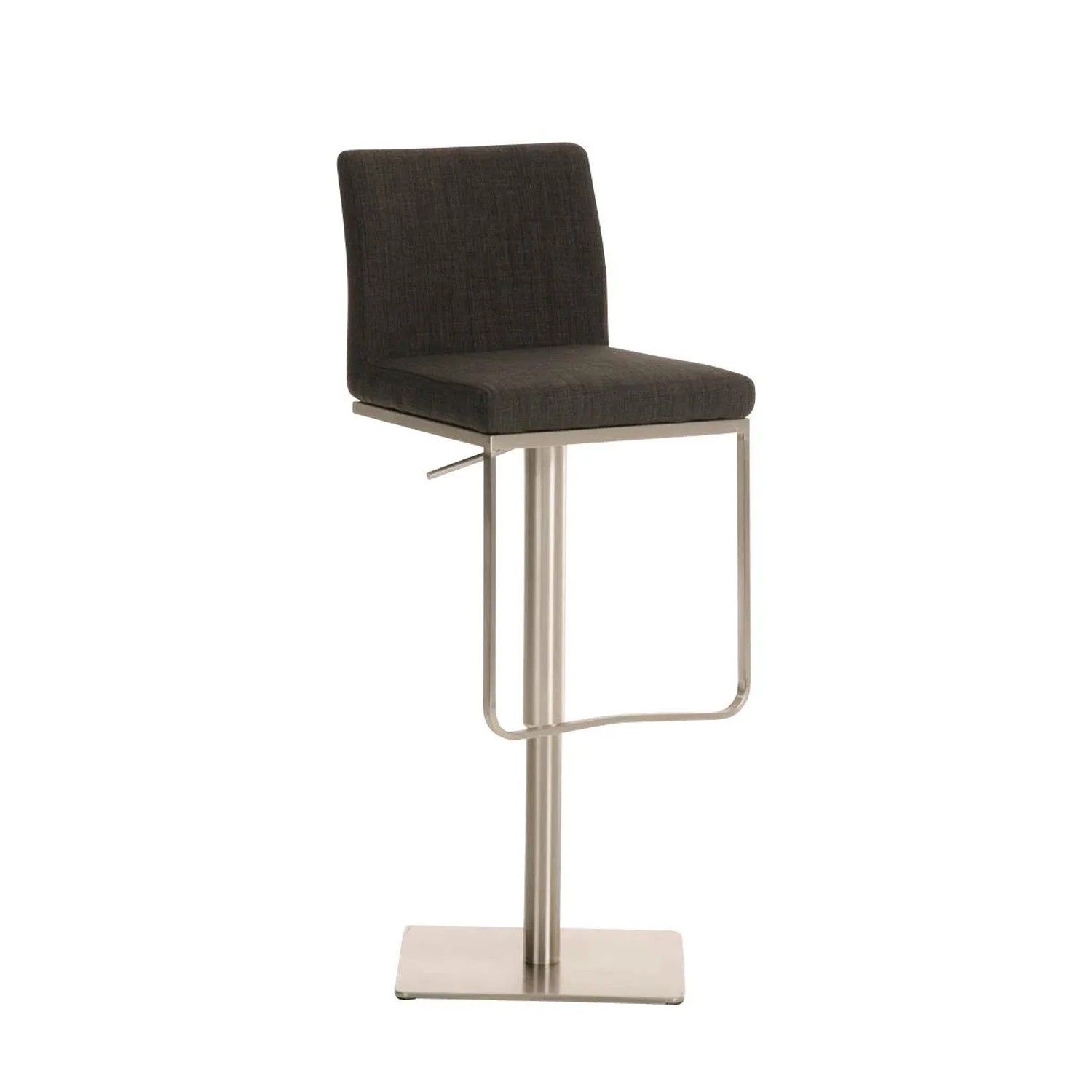 DELUKE Barhocker CARIN Stoff Dunkelgrau 42x44x86cm Silber Barstuhl Höhenverstellbar Mit Lehne Drehbar Tresenhocker Tresenstuhl