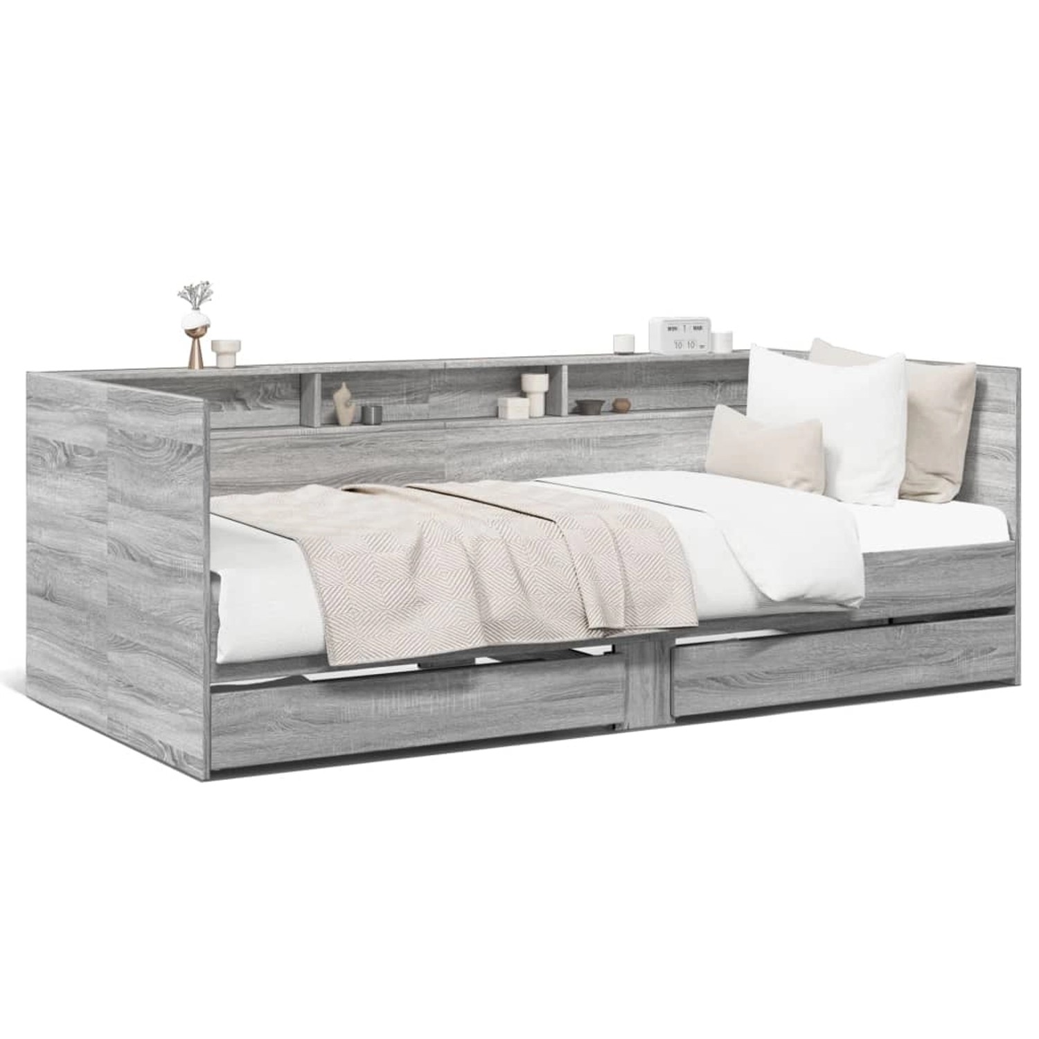 vidaXL Tagesbett mit Schubladen ohne Matratze Grau Sonoma 90x190 cm 3280858 günstig online kaufen