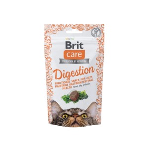 Brit Care Katzenleckerli Digestion, 50g Packung mit Snack zur Unterstützung der Verdauung.