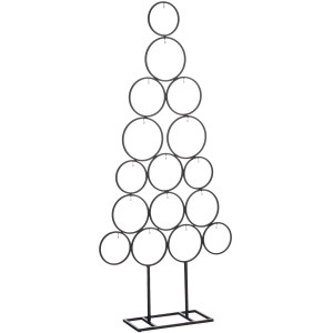 Schwarzer Deko-Weihnachtsbaum aus Metall von House of Seasons, 117,5 cm hoch, für 16 Ornamente.