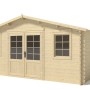 Holz-Gartenhaus Altanka 25m² mit Doppeltür und Fenstern, naturbelassen.